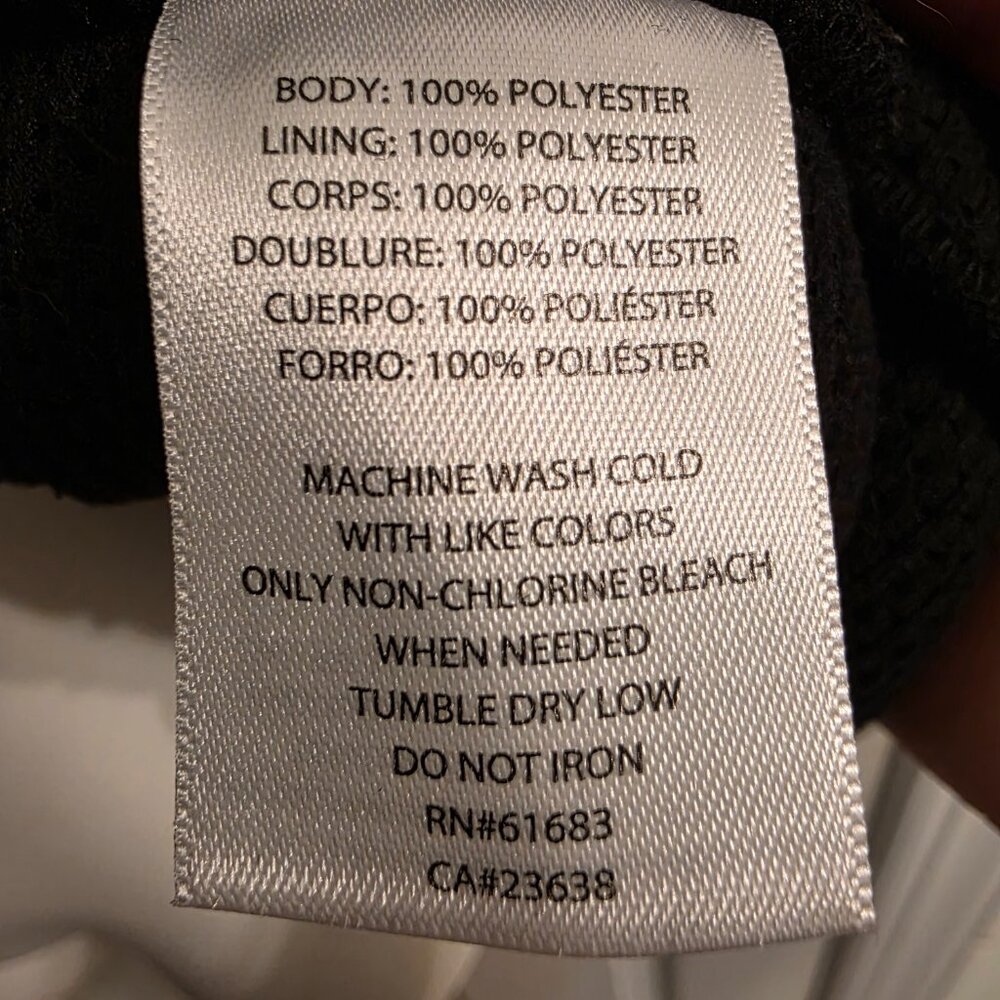 Jockey Black Sherpa Fleece Zip-Up Vest — Men’s Medium - Picture 4 of 7